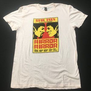 Star Trek Mirror Mirror with Spock Cream T Shirt Size large billboard capt kirk